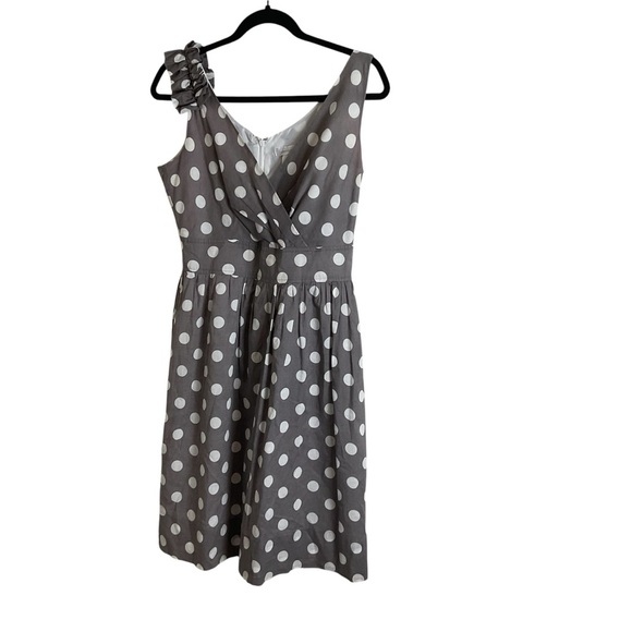 Dress Barn Grey And White Polka Dot Women's size 4 - Picture 1 of 9